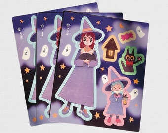 Little Witches Halloween Sticker Sheet