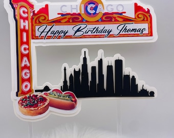 Chicago theme cake topper (custom)