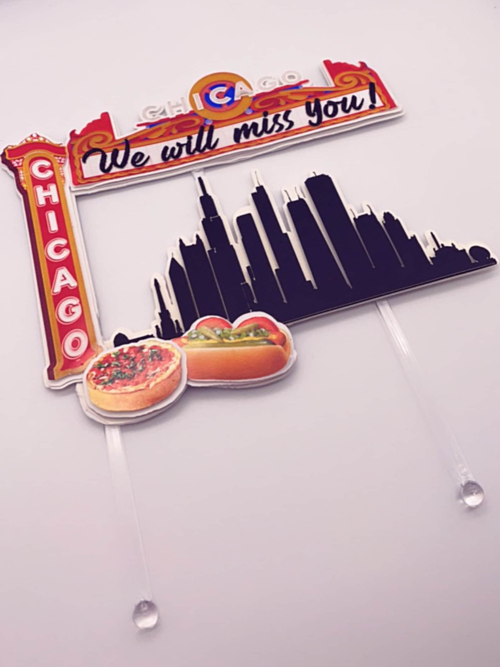 Chicago theme cake topper custom Etsy