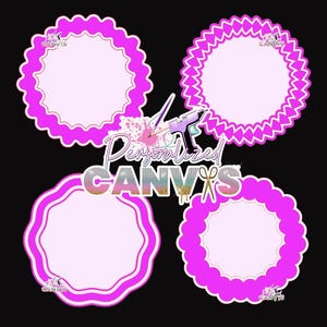 4 jantes ondulées avec décalages et panneau arrière SVG pour décorations de gâteaux