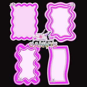 4 jantes ondulées avec décalages et panneau arrière SVG pour décorations de gâteaux