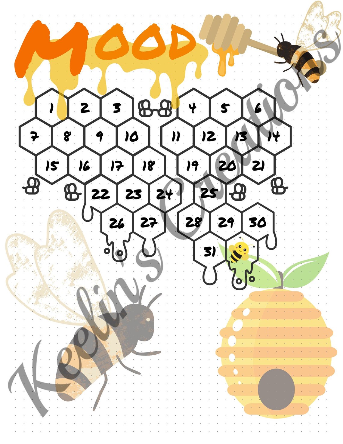 Bee Mood Tracker (bullet Journal) - Etsy