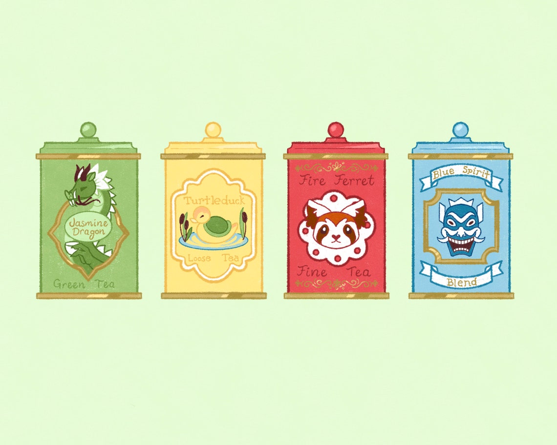 Jasmine Dragon Avatar Teahouse Cute Art Print Etsy