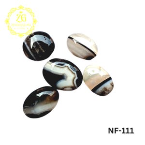 Black Banded Agate Cabochon | Handmade Black Banded Agate | Black Agate Gemstone for Pendant Jewelry