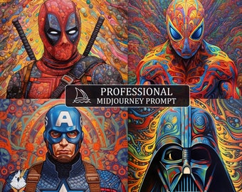 Colorful Characters Midjourney Prompt, midjourney prompt, Midjourney guide, prompts, Customizable prompt, v4 V5 ai prompt, ai poster art