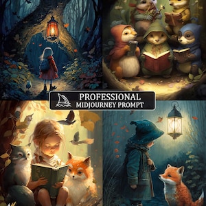 Illustrations de livres pour enfants Invite de mi-journée, invite de mi-journée, guide de mi-journée, invites, invite personnalisable, invite v4 V5 ai