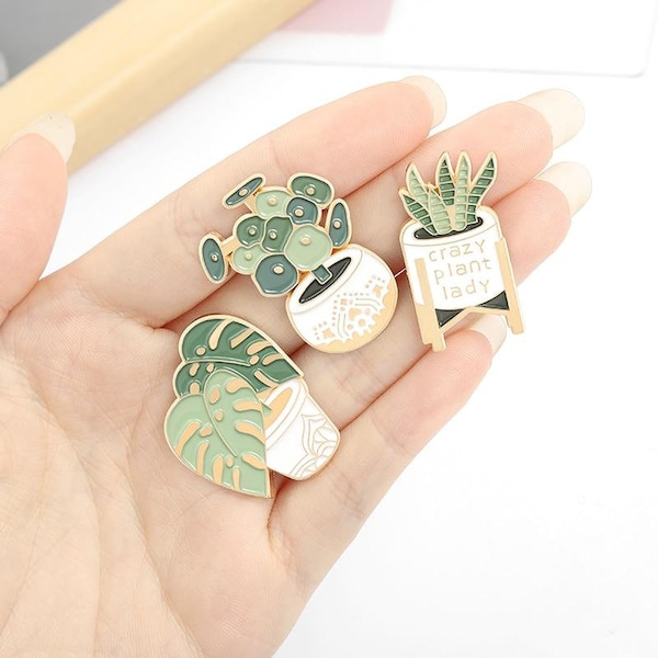 Stylish Indoor Plant Soft Enamel Pins | CIPPA | Indoor Plant | Enamel | Indoor Plants | Houseplants | Minimalist | Modern | Bag Accessories
