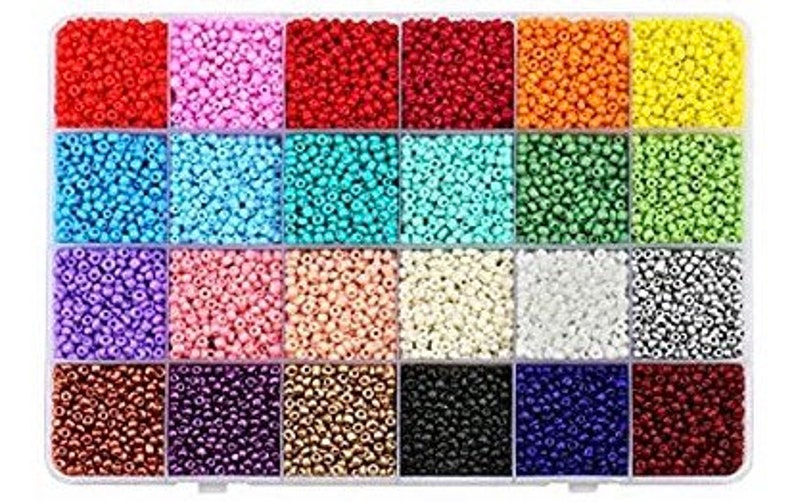 Glass seed bead necklace Etsy