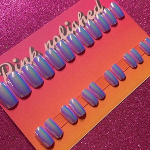 purple opal press on nails