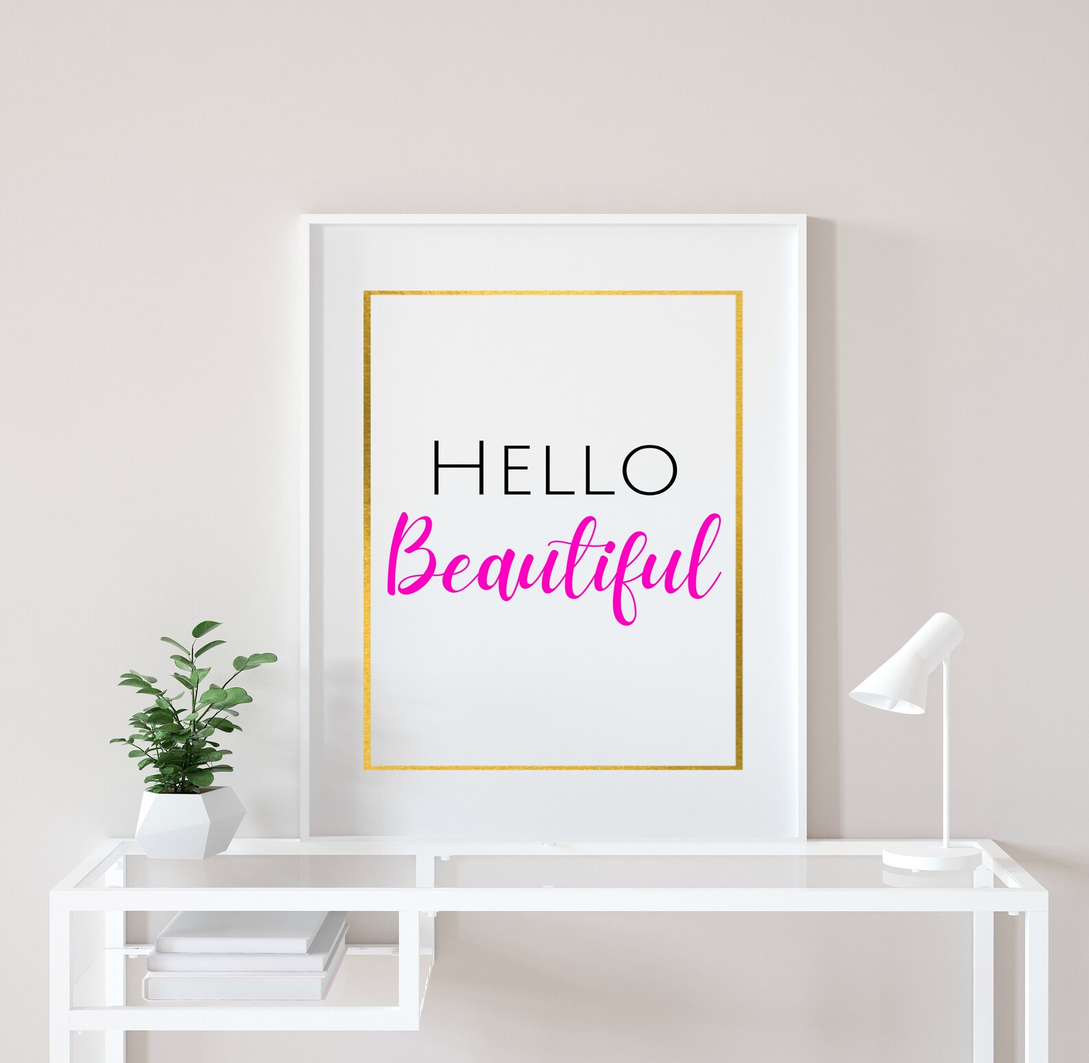 Hello Beautiful Wall Art Digital Download Etsy