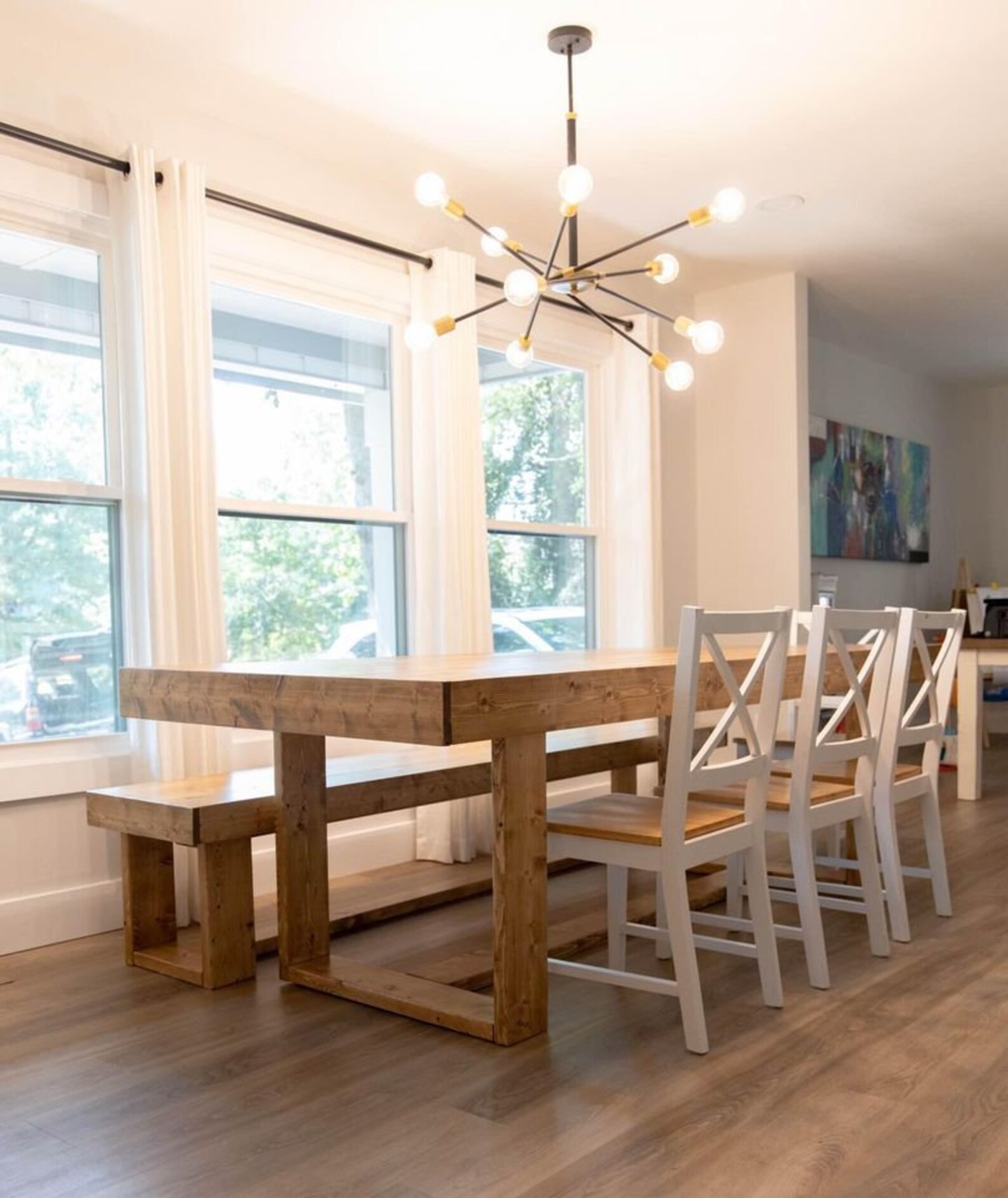 Handmade Modern Farmhouse Dining Table W/ Bench - Etsy