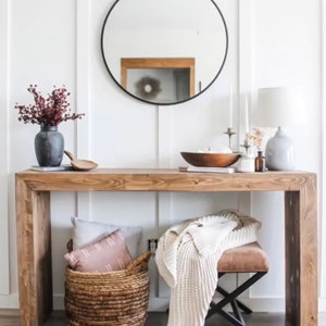 West Elm Inspired Console Table, Real Wood, Entryway Table image 1