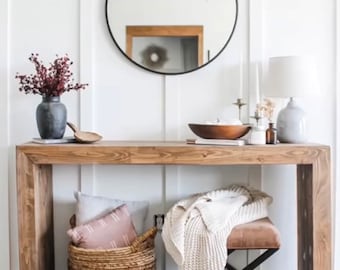 West Elm Inspired Console Table, Real Wood, Entryway Table
