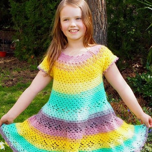 Crochet cute rainbow summer DRESS very easy crochet, beginners friendly - instant PDF