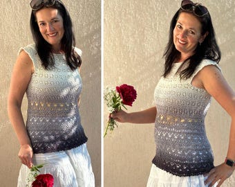 Dolly Ombre Crochet Tunic Pattern: Star & Fan Lace! Craft Your Perfect Summer Look!  (PDF Pattern)