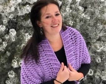 How to crochet cocoon shrug / wrap, cowl for beginners, written pattern, instant PDF, supportive photos
