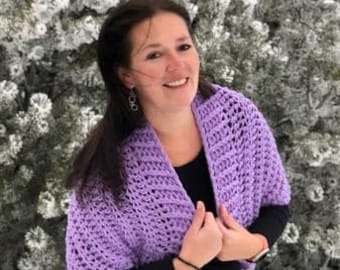 How to crochet cocoon shrug / wrap, cowl for beginners, written pattern, instant PDF, supportive photos