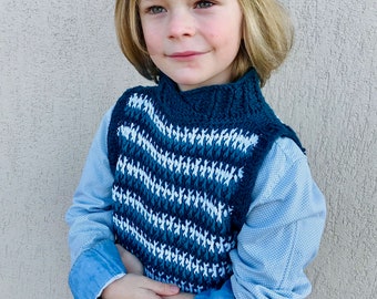 Crochet Sleeveless Sweater Vest GREAT OFFER - kids size, unique pattern! Beginners friendly - instant PDF with many photos and instructions