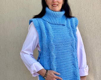 Double the Style: The Reversible Crochet Diamond Vest, Cozy & Customizable. The pattern is easy to adjust for a perfect fit in any size.