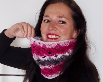 How to crochet neck warmer, cowl, wrap, unique pattern, luxury - written pattern, instant PDF, for advanced beginners, supportive photos