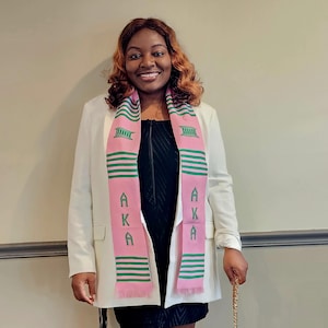 Alpha Kappa Alpha Graduation Sash Stole (AKA) Made in Ghana
