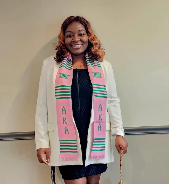 ghanaian graduation dresses Alpha Kappa Alpha Sash Stole (AKA) Made in Ghana CMSOS50