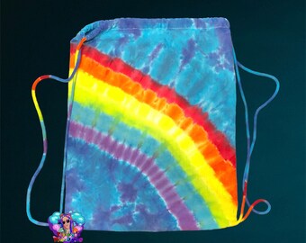 Rainbow Tie Dye Drawstring Bag