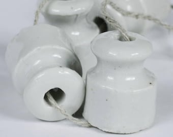 10 pezzi di pioli isolanti in porcellana bianca: gancio fai da te retrò vintage