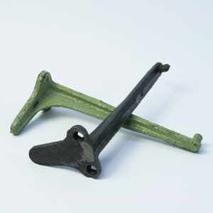 Vintage Cast Iron Shelf Bracket: USSR Industrial Shelving