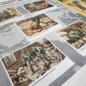 Manifesto d'epoca originale. Poster di guerra, set di poster dell'esercito di 15 pezzi, poster sovietici vintage, stampe di poster originali dell'URSS vintage, poster militare