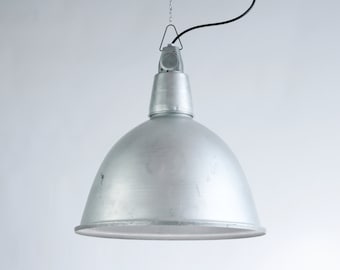 Vintage USSR Aluminum Pendant Lamp | Oversized Industrial Factory Light