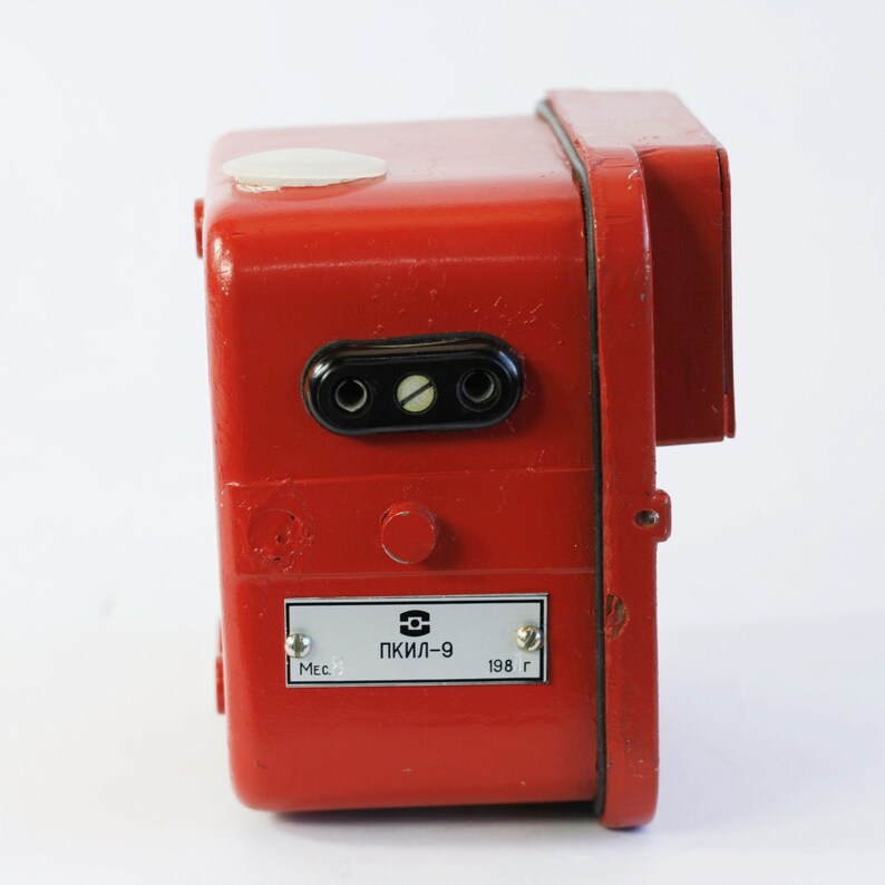 Vintage Fire Alarm Box Push Button Switch Break Glass Red Fire Alarm ...