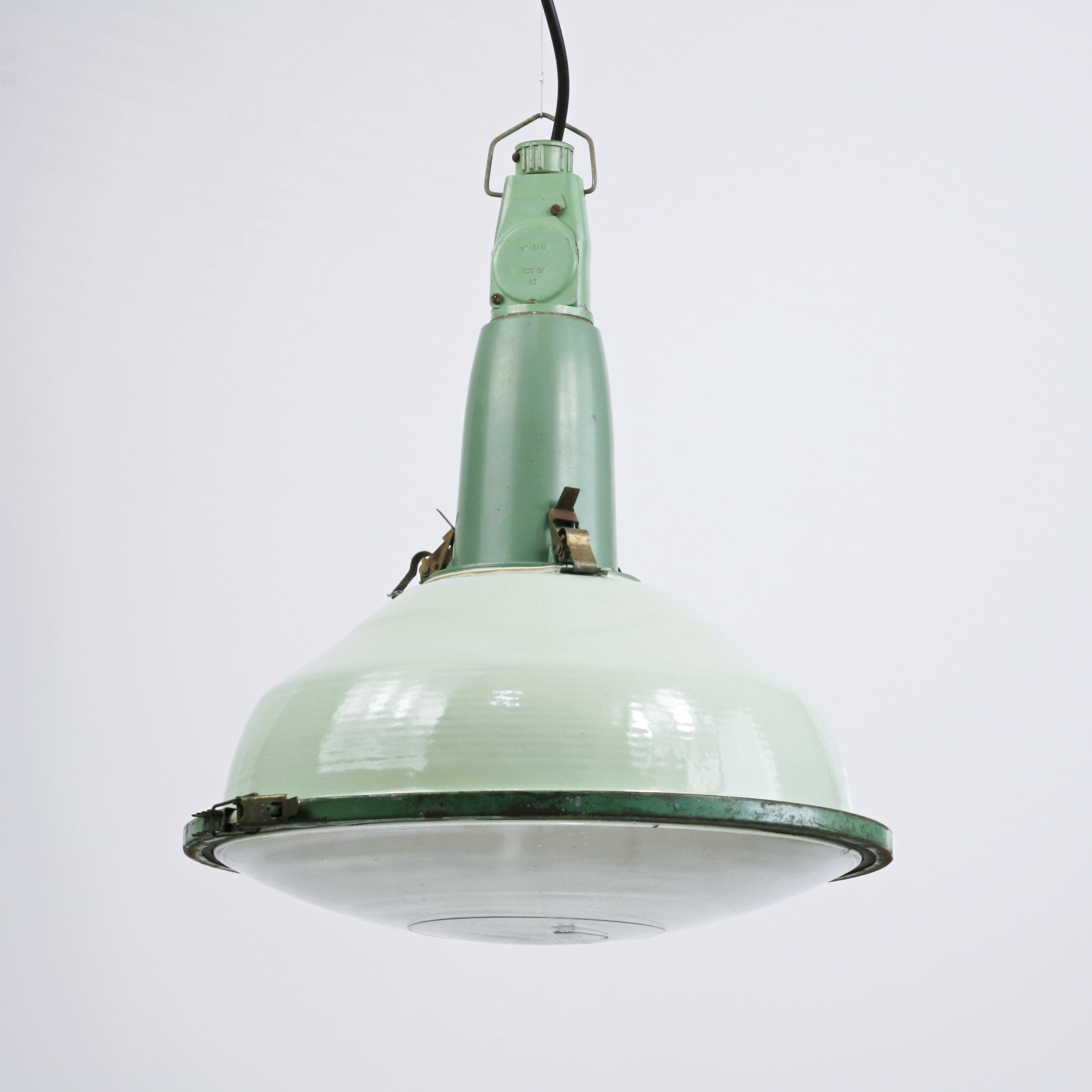 Green Vintage Industrial Porcelain Enamel Shade Pendant Light Etsy