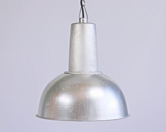 Vintage sowjetische Industrie Hängelampe 60er Jahre | UdSSR Aluminium Leuchte | Ab Werk hängende Pendelbeleuchtung | Industrieller Lampenschirm