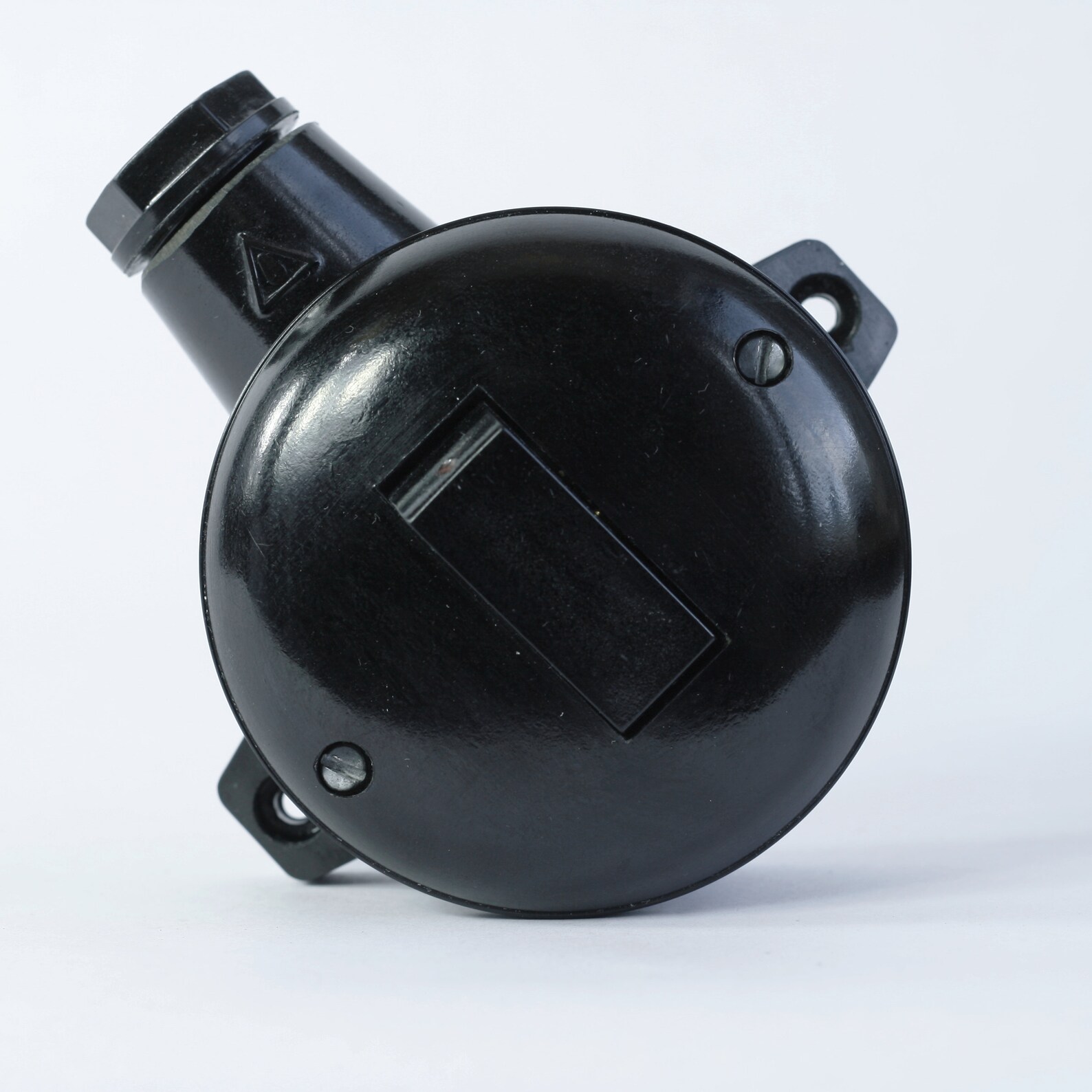 Vintage Bakelite Light Switch Round Black Industrial Light Etsy