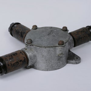 Vintage USSR Ship Junction Box: Industrial Aluminum & Steel