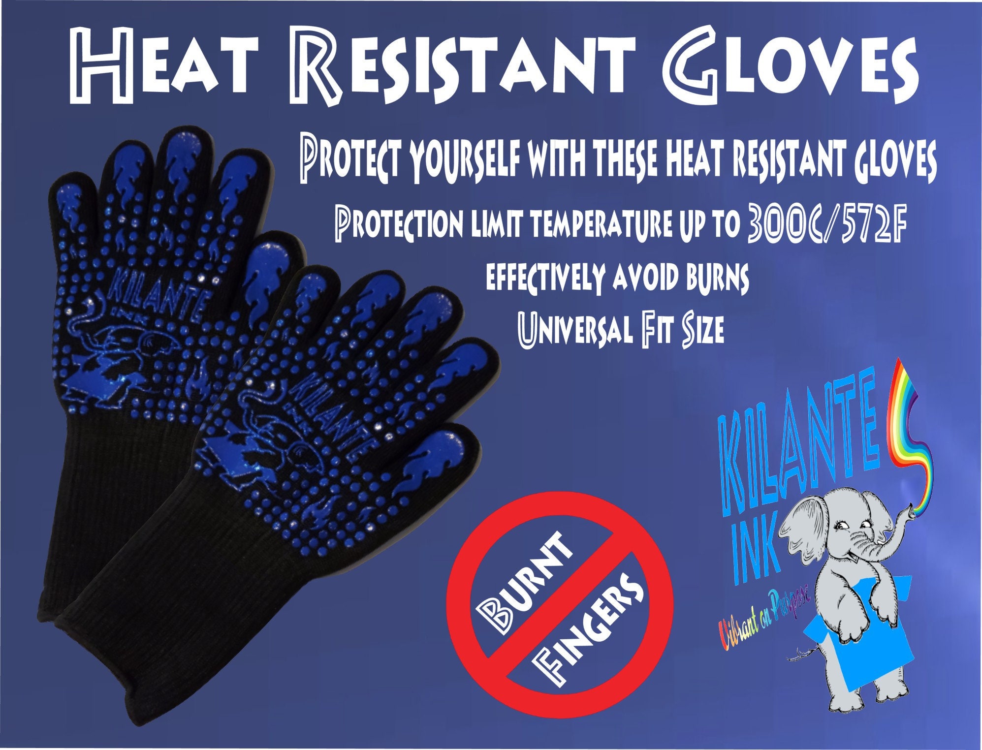 1 couple 2pcs 3D Sublimation Heat Resistant Gloves for Heat Transfer  Printing US
