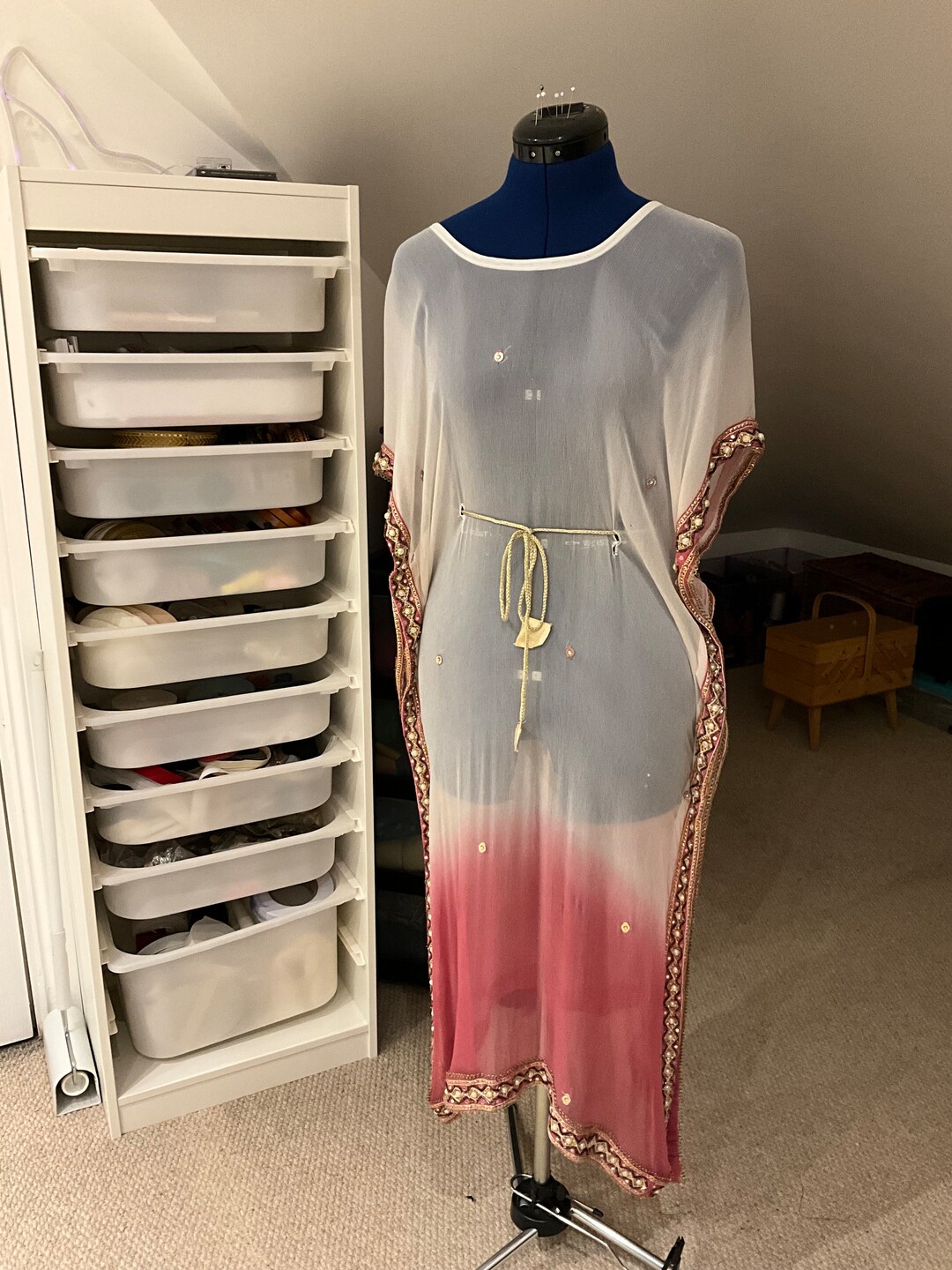 Kaftans From Indian Sari / Chuni Fabrics Heavy Embroidery Etsy