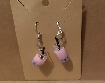 Pink Boba Earrings