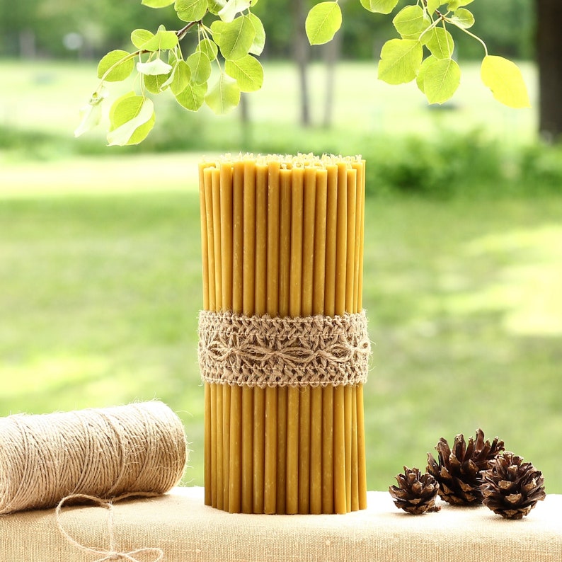 Beeswax candles Handmade candle 100 % Natural Candles Altar Candles Church candles Orthodox candles Gift candle image 1