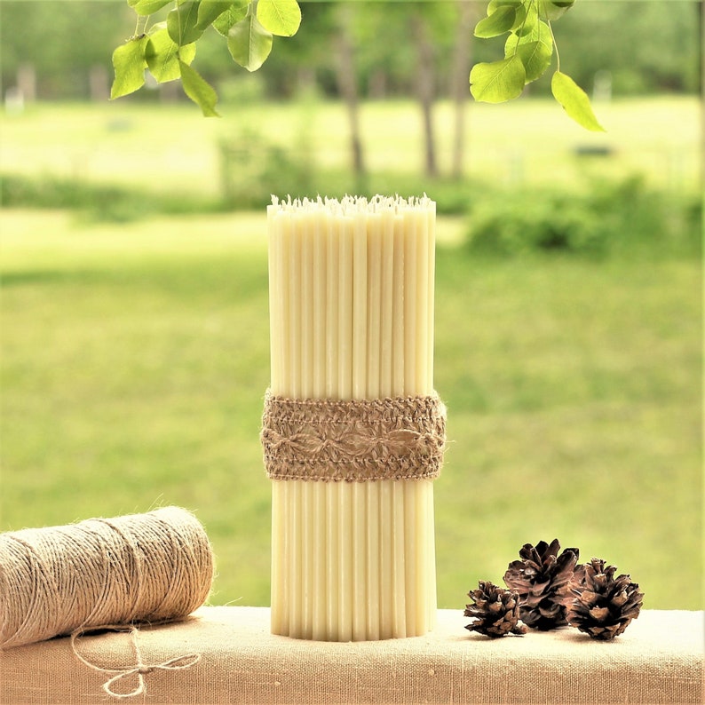 Beeswax candles Handmade candle 100 % Natural Candles Altar Candles Church candles Orthodox candles Gift candle image 1