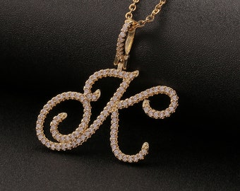 A-Z Script Collier Lettres Initiales, Collier Pendentif Initial, Cadeaux d’Anniversaire pour Fille , Cadeau fête des Mères, Bijoux &Accessoires Tendance