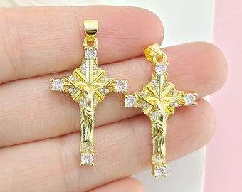 DIY vergoldete Messing Jesus Christus Charm, Retter Charme, religiöse Charms, Jesus Christus Anhänger, DIY Schmuckherstellung Versorgung, DIY Geschenk für sie