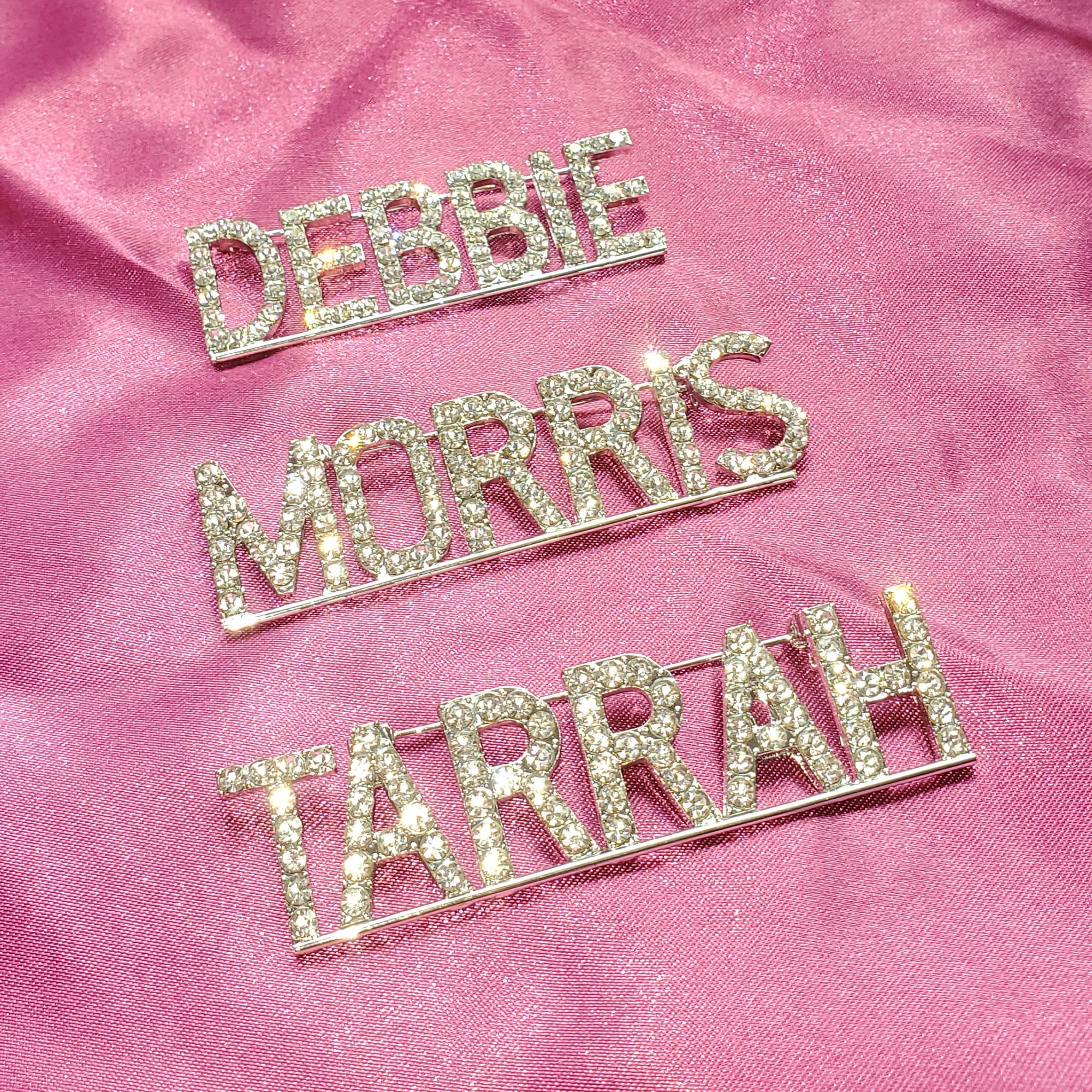 Customized Name Brooch Pins Rhinestone Name Pinspersonalized Etsy