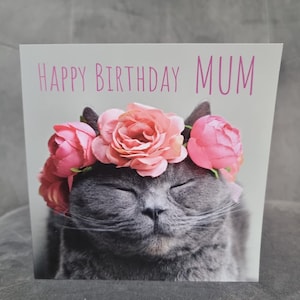 Carte d'anniversaire de maman | Chat British shorthair | anniversaire de maman | Carte pour l'anniversaire de maman