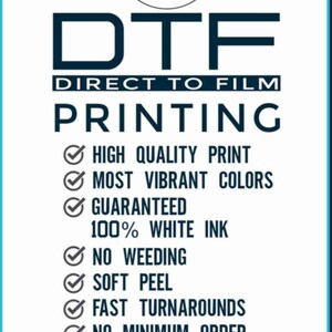 May include: A promotional graphic for Clear Cut Designs, advertising DTF (Direct to Film) printing services. The design features the company logo, the words "DTF DIRECT TO FILM PRINTING", and bullet points highlighting key features like high-quality print and vibrant colours.