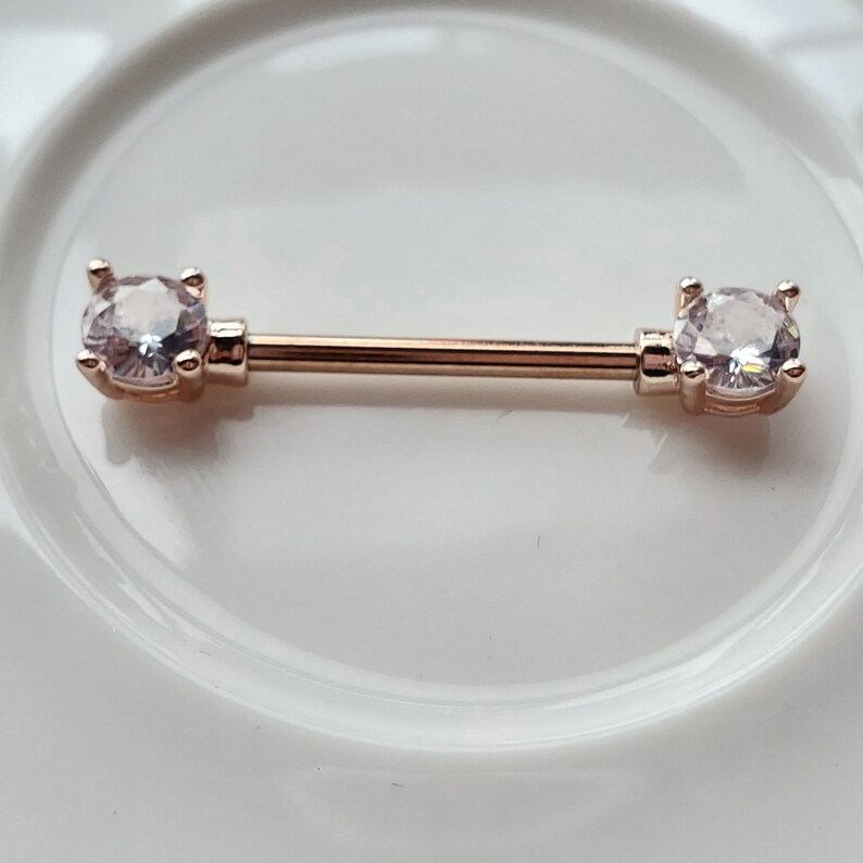Anneau de mamelon or rose piercing de mamelon barbell de | Etsy