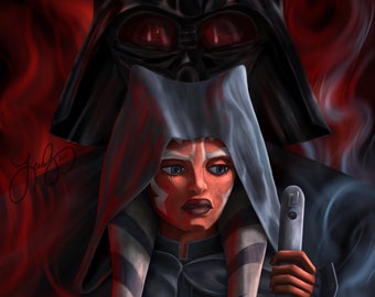 Ahsoka et Dark Vador Impression artistique