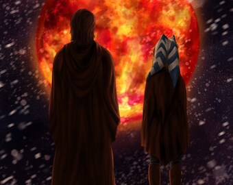 Anakin Skywalker and Ahsoka Tano art print