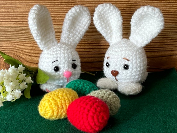 Crochet Easter Bunny with Eggs: Holiday Decoration